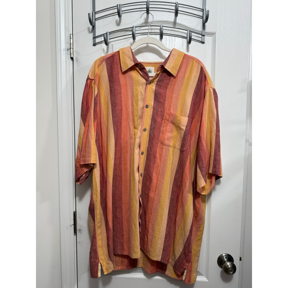 The Territory Ahead Mens XXLT Striped Short Sleeve Button Down Shirt Cotton Tall